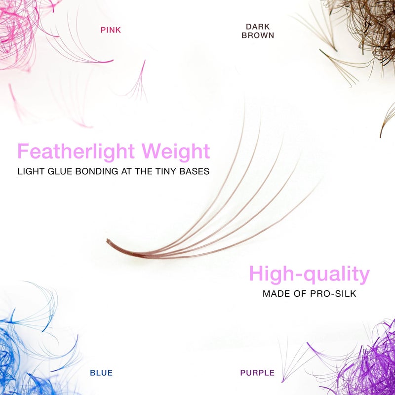 Curacoro Colored Promade Mix 1500 Fans | 5D Handmade Volume Eyelashes | CC Curl | 9-14mm Mixed Length | Long Lasting | Easy Application (Dark Brown, 5D CC 9-14mm) - Image 3